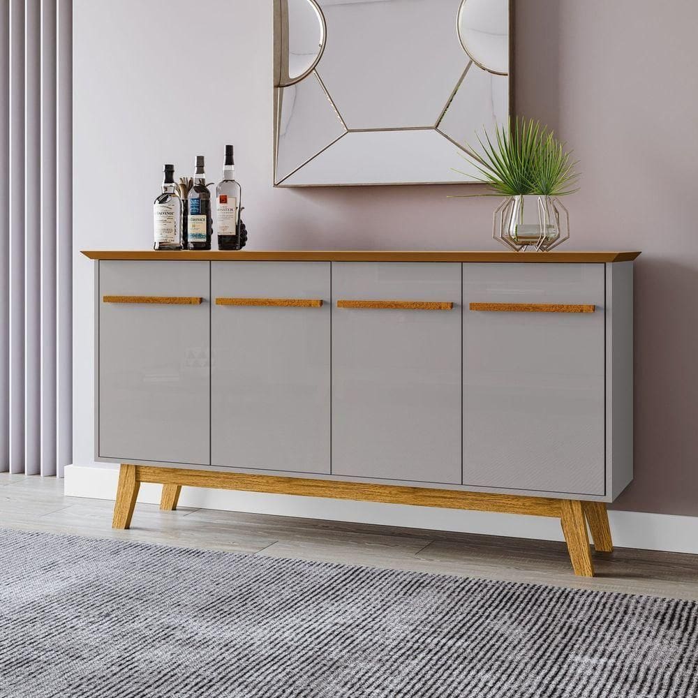 Aparador Buffet Opala Pés Em Madeira - Off