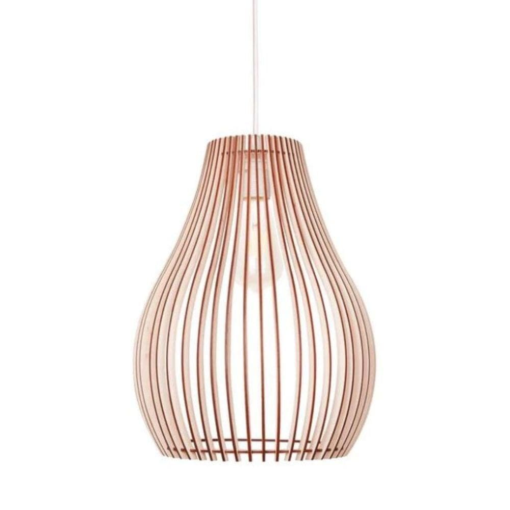 Luminária Teto Tipo Pendente Antares Mdf Completa - MDF Cru