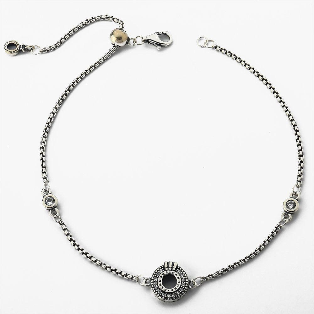 Pulseira O Coroa Vazada Com Ajuste De Tamanho Prata 925