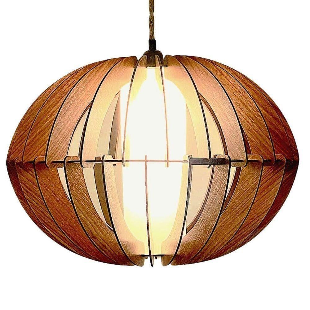 Luminária Teto Tipo Pendente Samara Mdf - Completa Mdf Cru