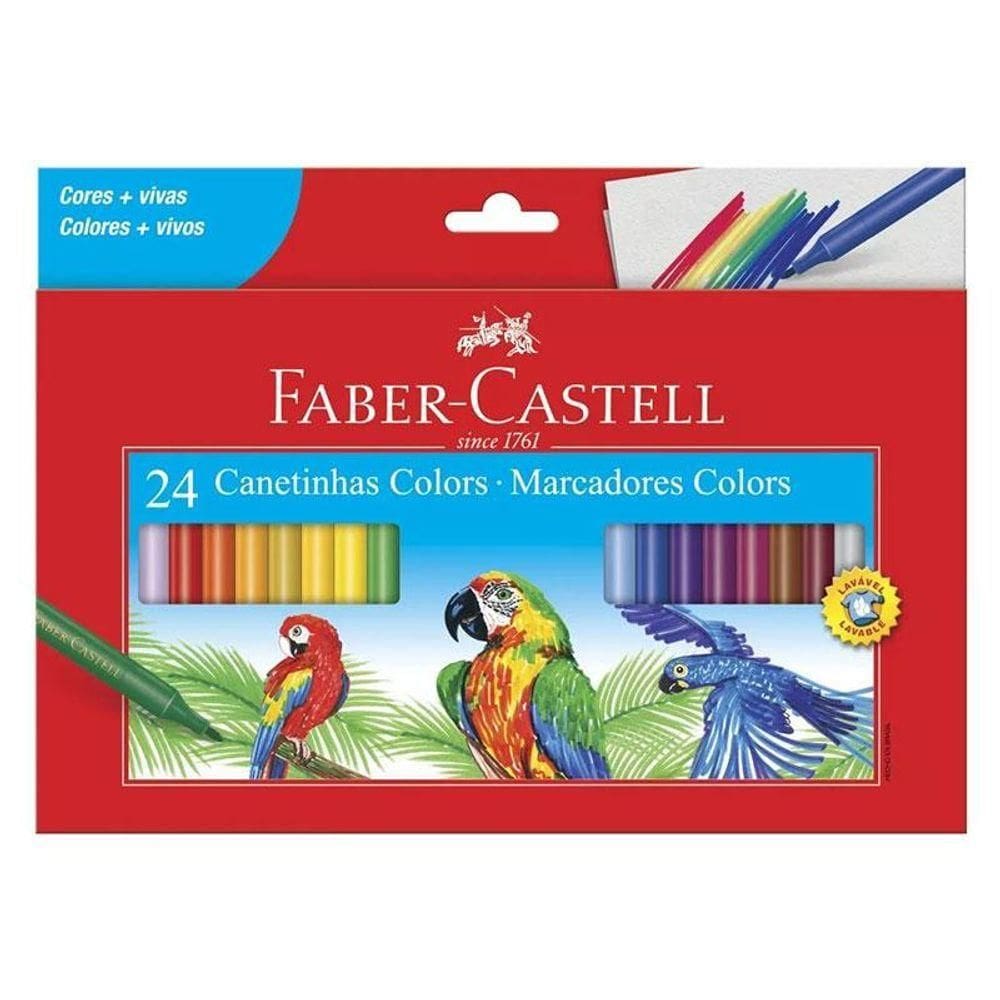 Canetinha Hidrográfica Colors 150124czf 24 Cores - Faber Castell