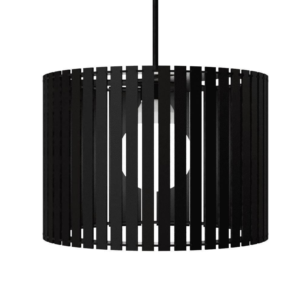 Luminária Pendente Sirius Modelo Ripado - Preta