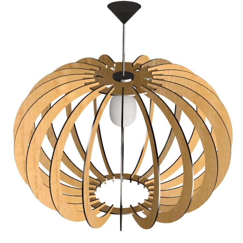 Luminária Teto Tipo Pendente Olimpía Mdf Completa - MDF Cru