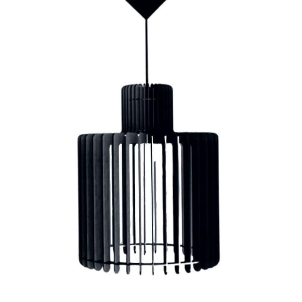 Luminária Teto Tipo Pendente Drink Mdf Completa - Preta