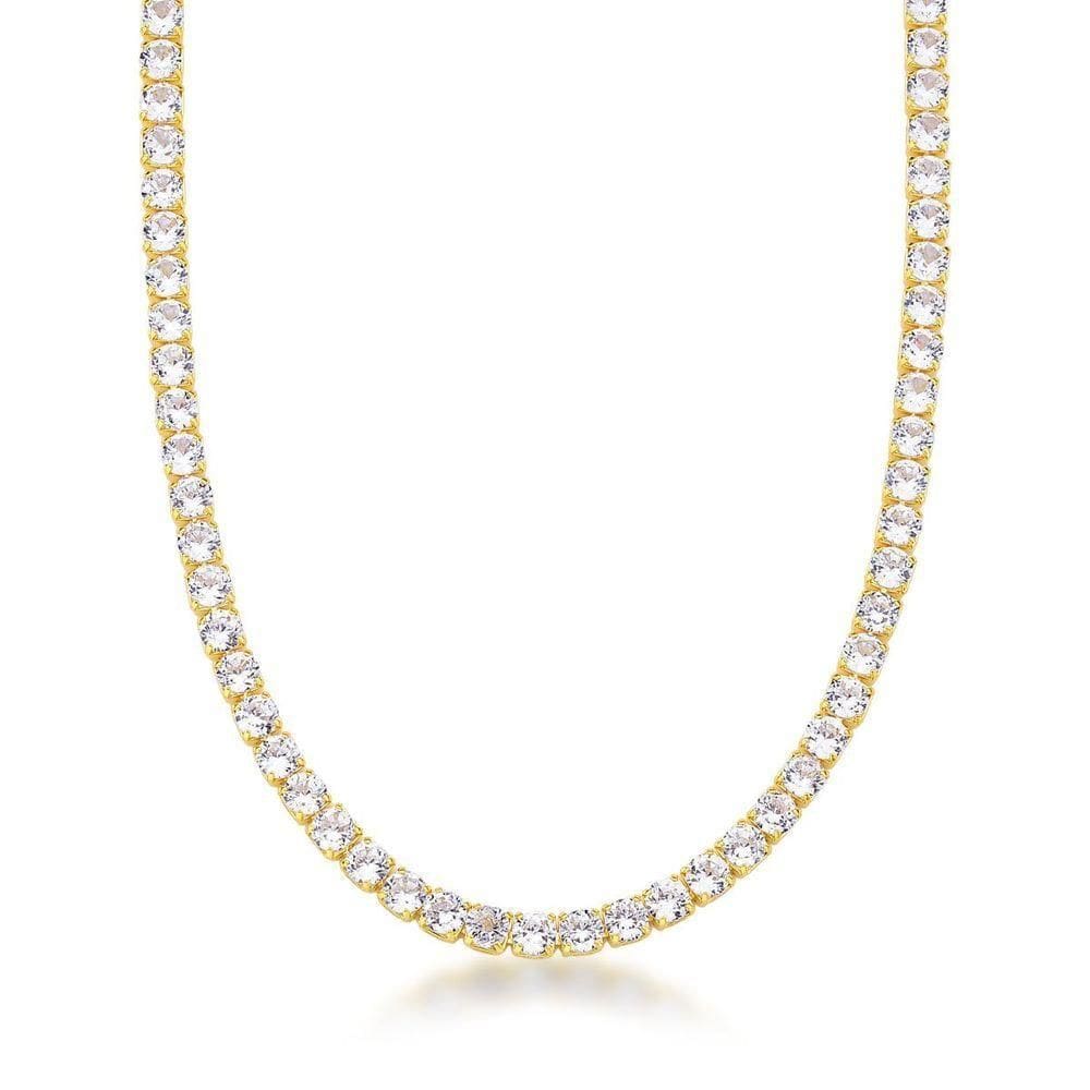 Colar Choker Riviera 4mm Banhada A Ouro 18k