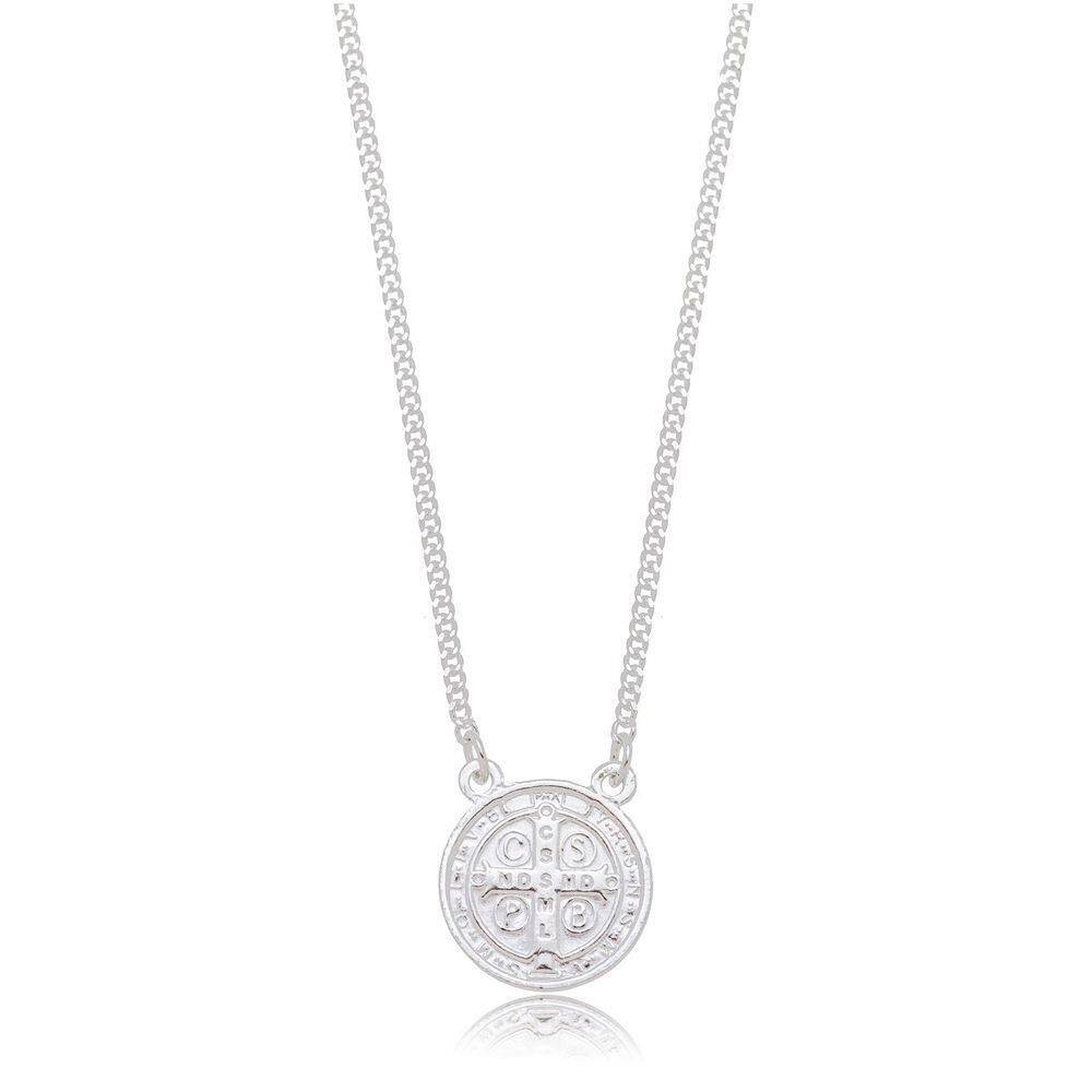 Colar Religioso São Bento Prata 925