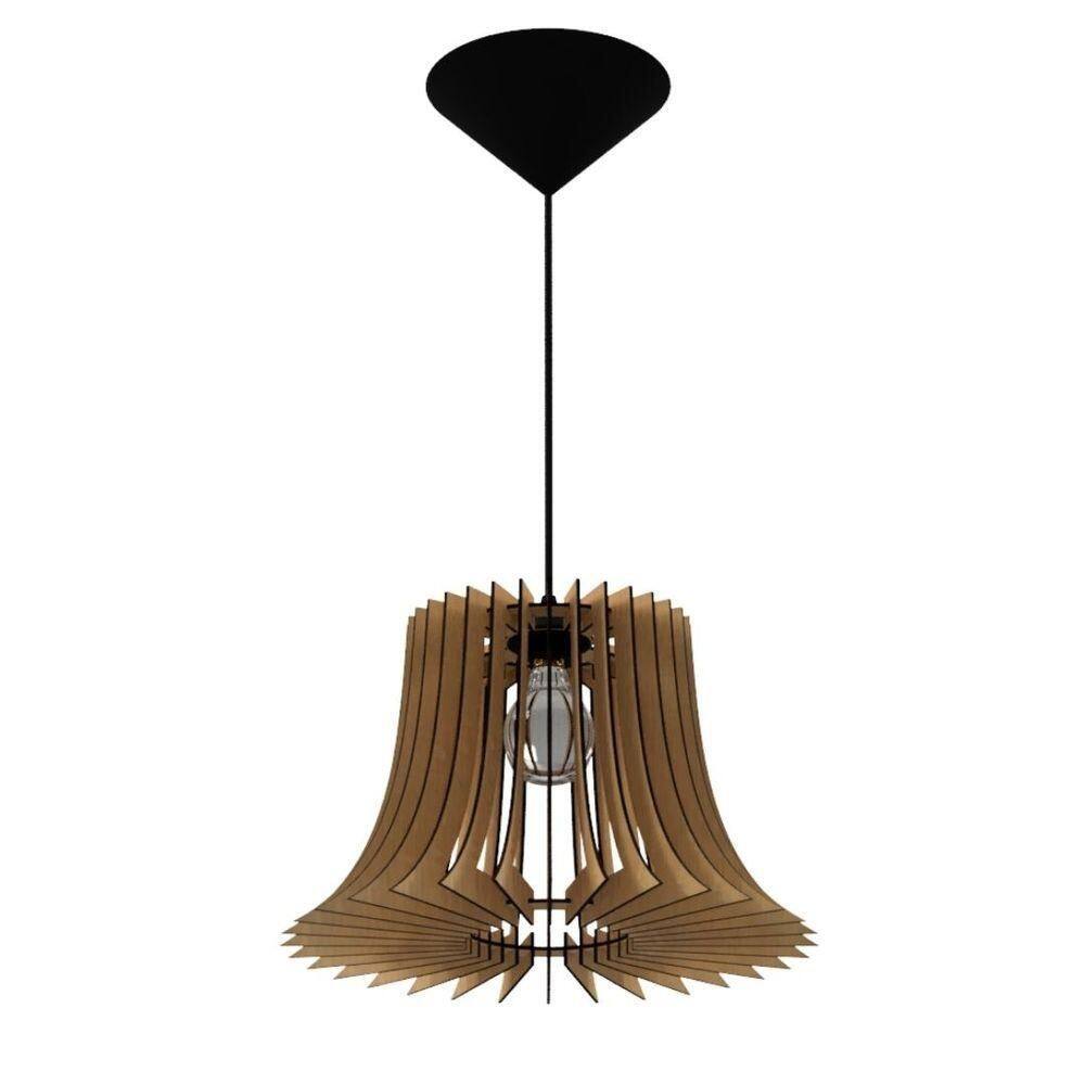 Luminária Teto Tipo Pendente Panamá Mdf - Completa Mdf Cru