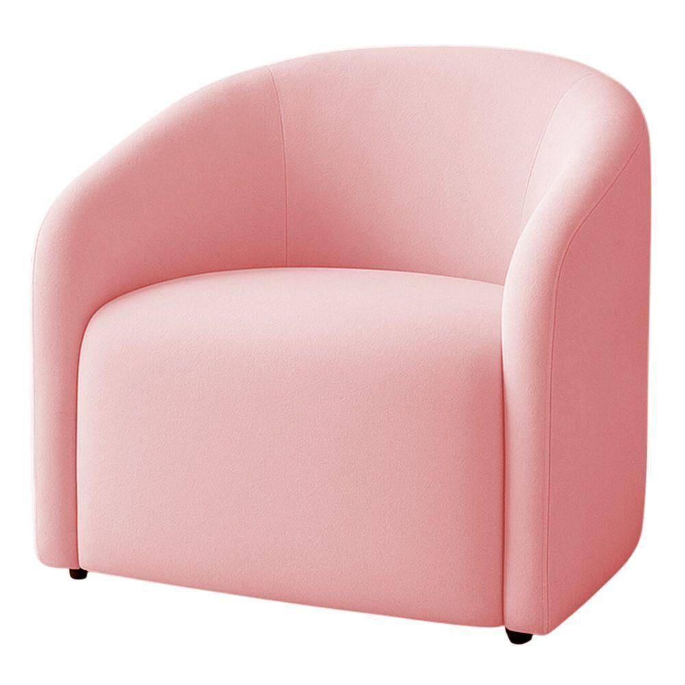 Poltrona Orgânica Decorativa Lara Veludo 7 Decor Rosa