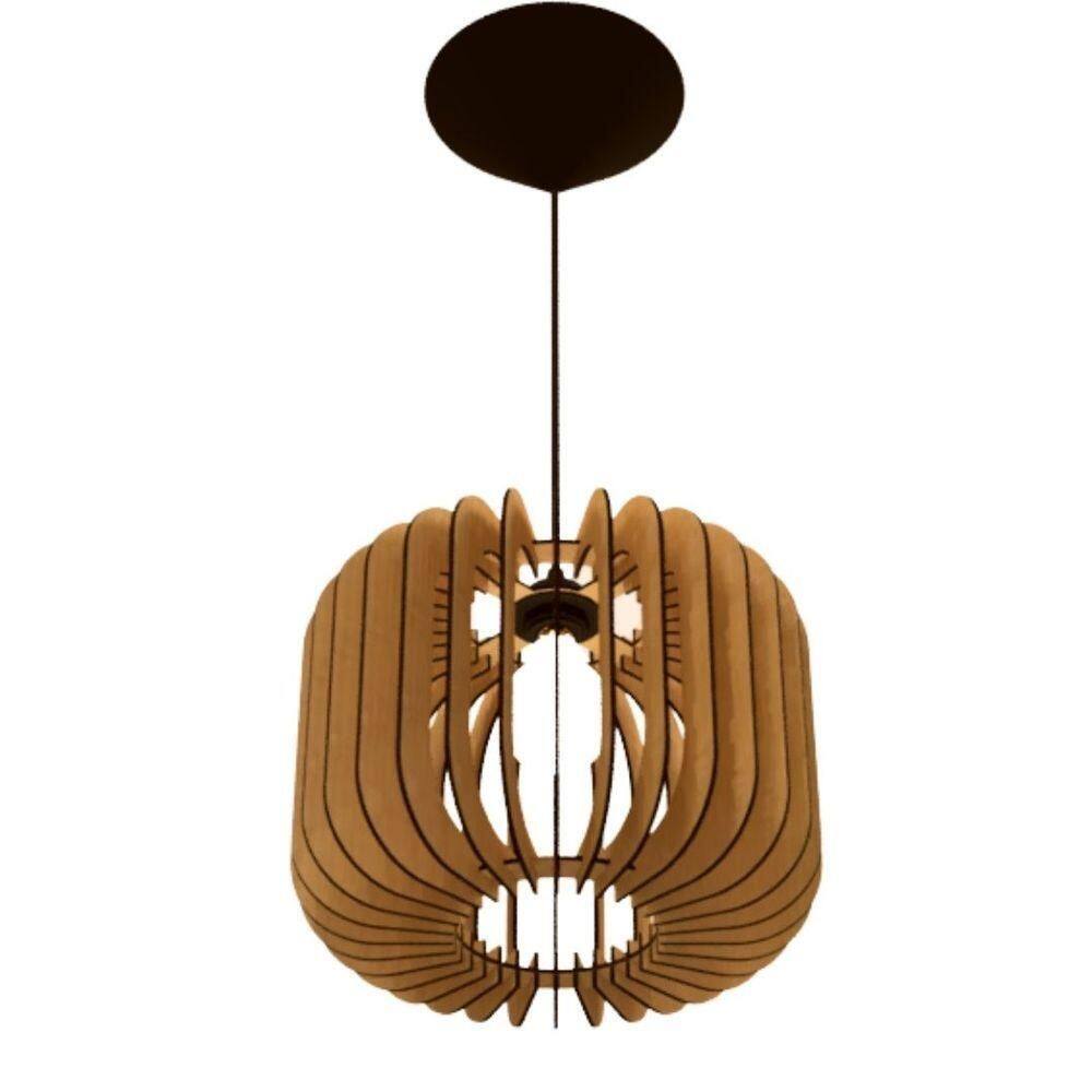 Luminária Teto Tipo Pendente Padua Mdf - Completa Mdf Cru