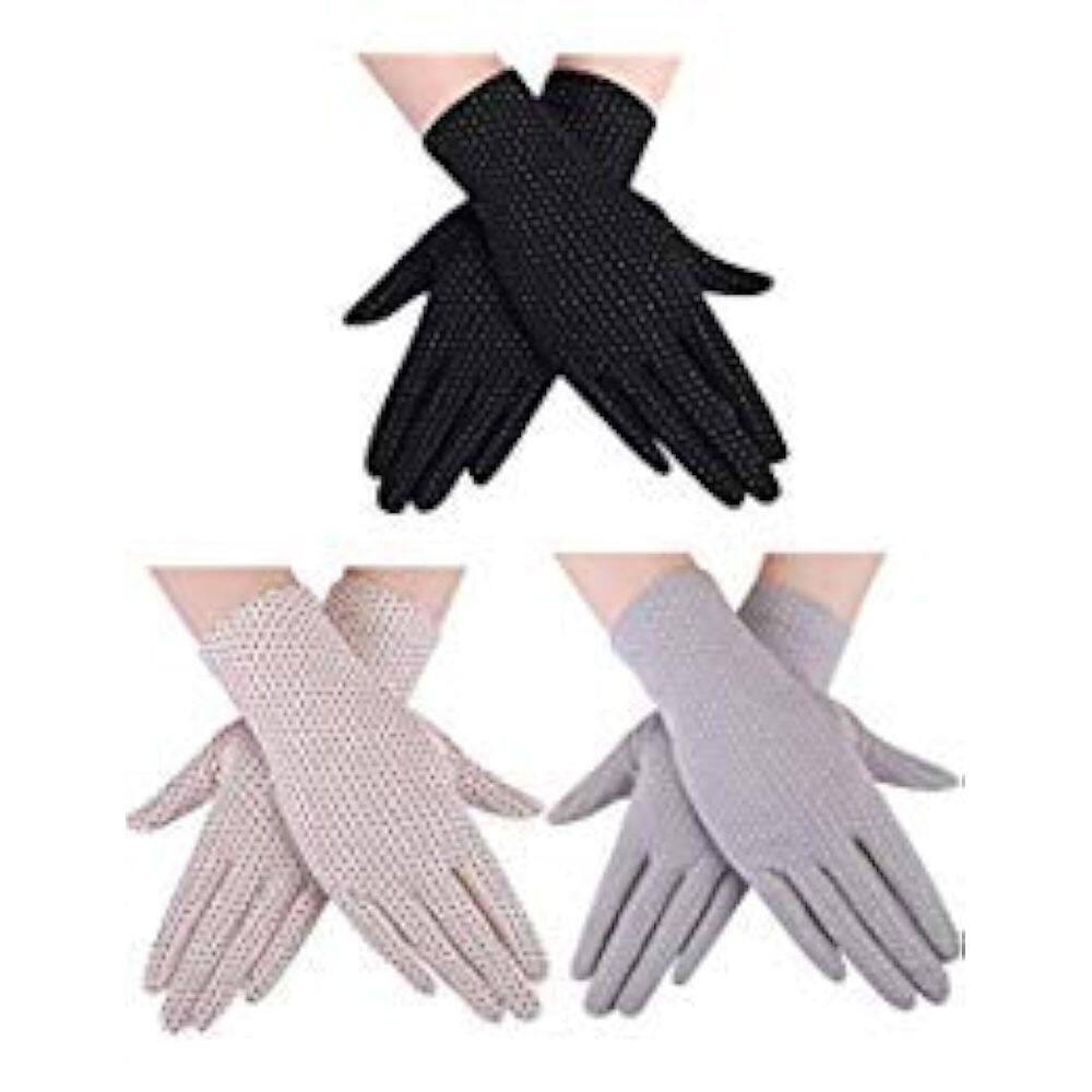 Luvas de proteção UV Boao para mulheres (preto, bege, cinza)