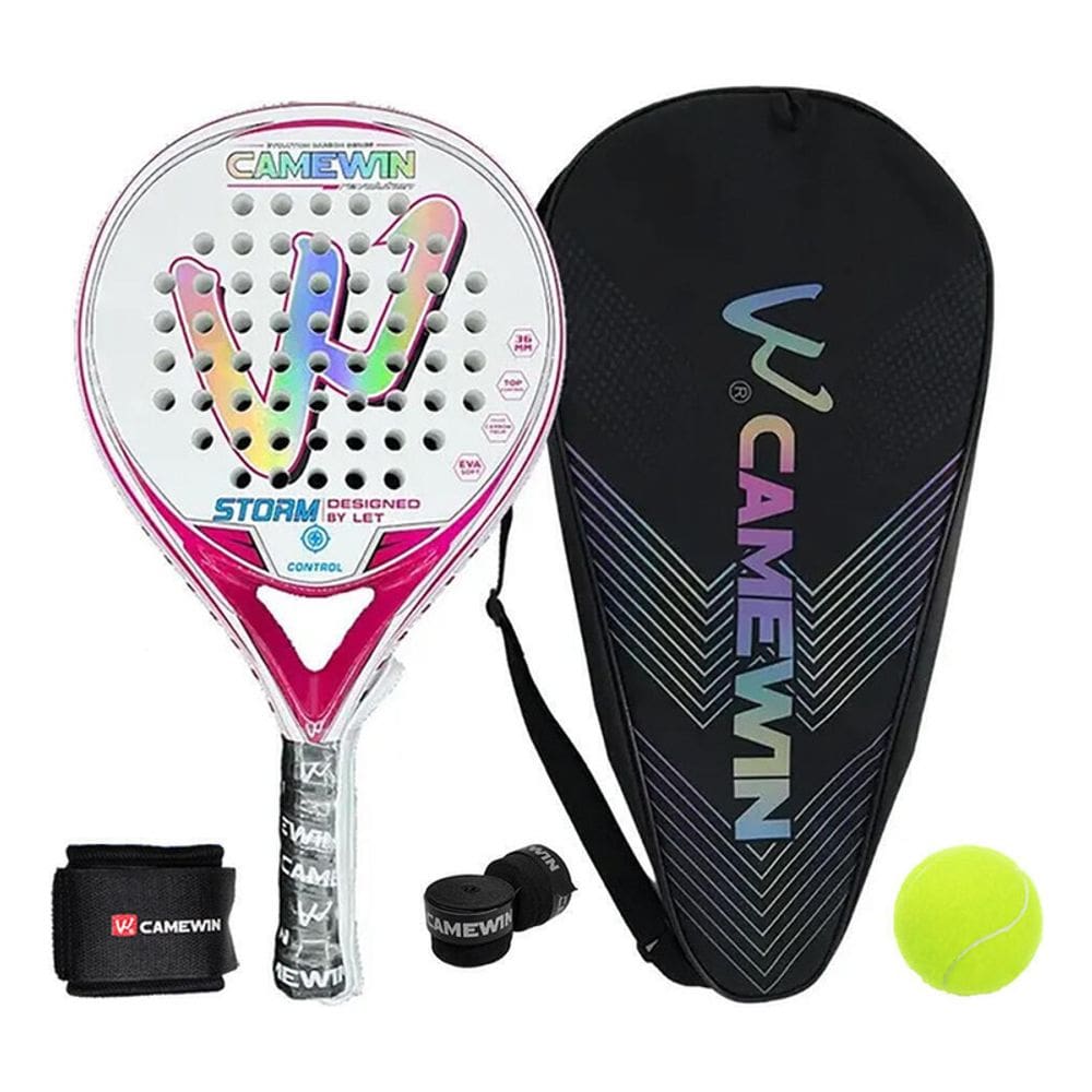 Raquete de padel de fibra de carbono 360g + 10g com saco 125g