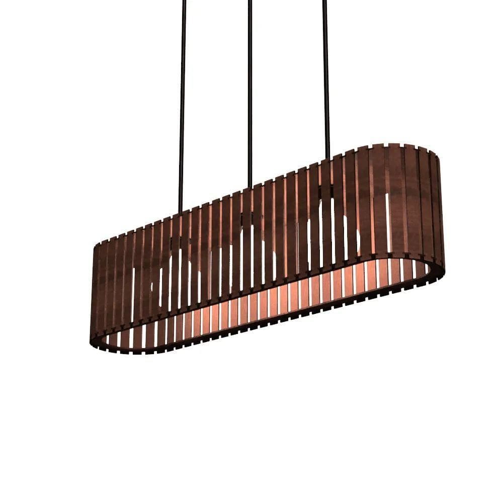 Luminária Pendente Via Láctea Modelo Ripado - Marrom