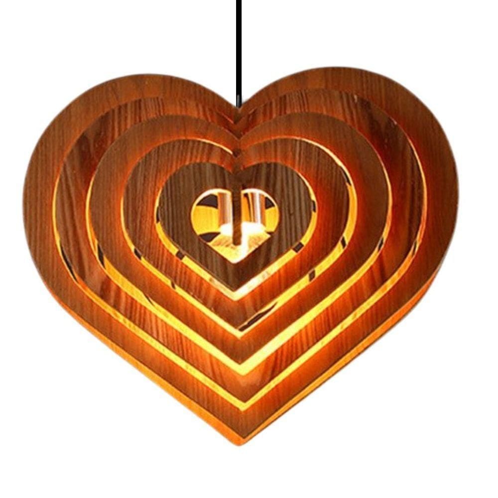 Luminária Teto Tipo Pendente Coração Mdf - Completa Mdf Cru