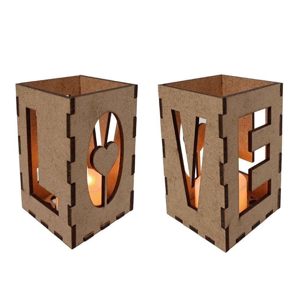Castiçal Love Com Vela Eletrônica