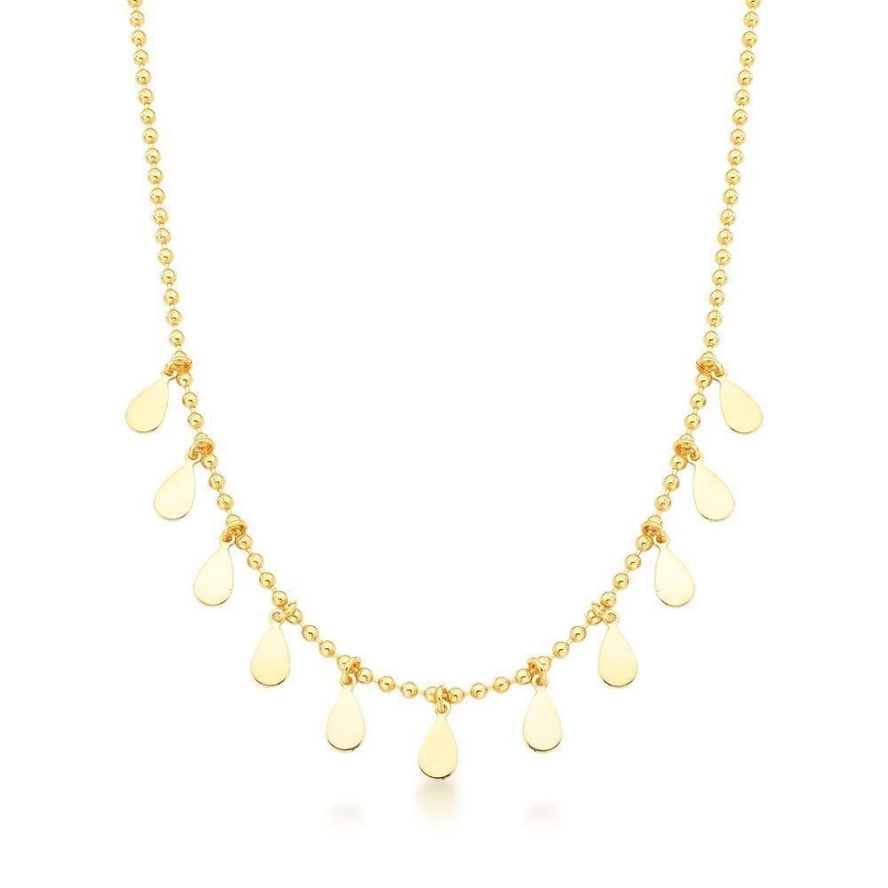 Colar Choker Corrente Bolas E Chapinhas Banhado A Ouro 18k