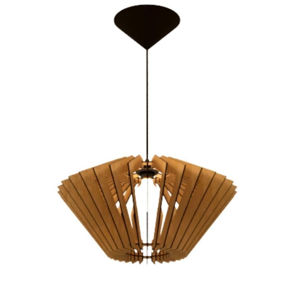 Luminária Teto Tipo Pendente Ornamental Mdf - Completa Mdf Cru