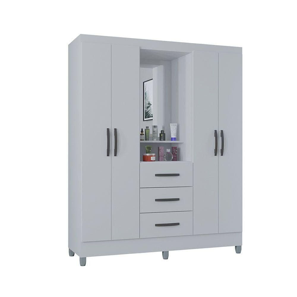 Guarda Roupa Madri 4 Portas 3 Gavetas Poquema Branco