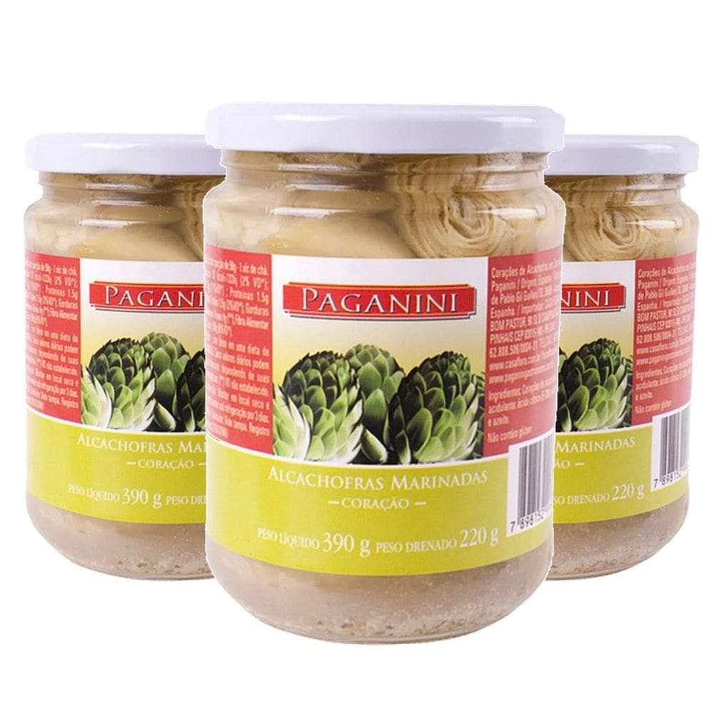 3X Coração De Alcachofra Marinado Paganini 240G
