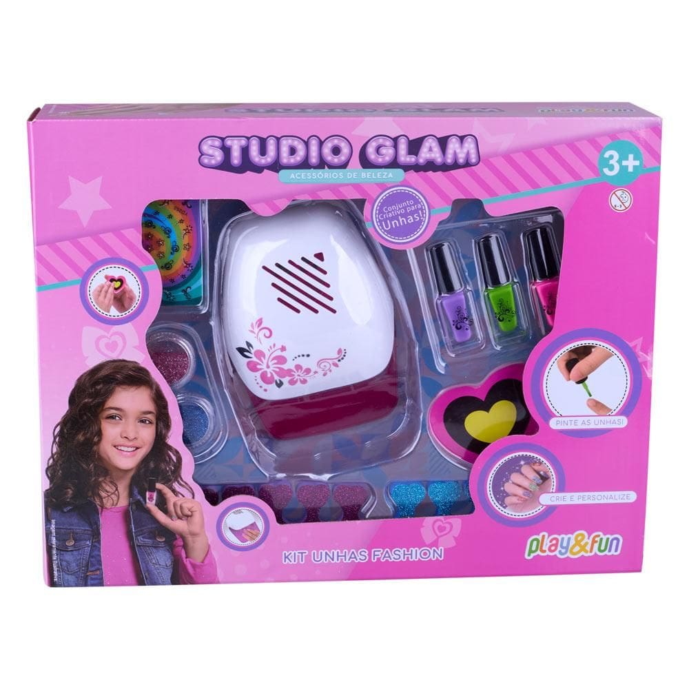 Kit Unhas Fashion Acessórios de Beleza Studio Glam Play&Fun