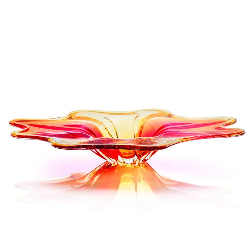Centro De Mesa Em Cristal Murano Vermelho  São Marcos