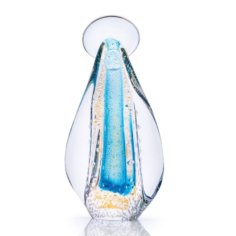 Imagem Em Cristal Murano Azul E Ouro 24 K  São Marcos