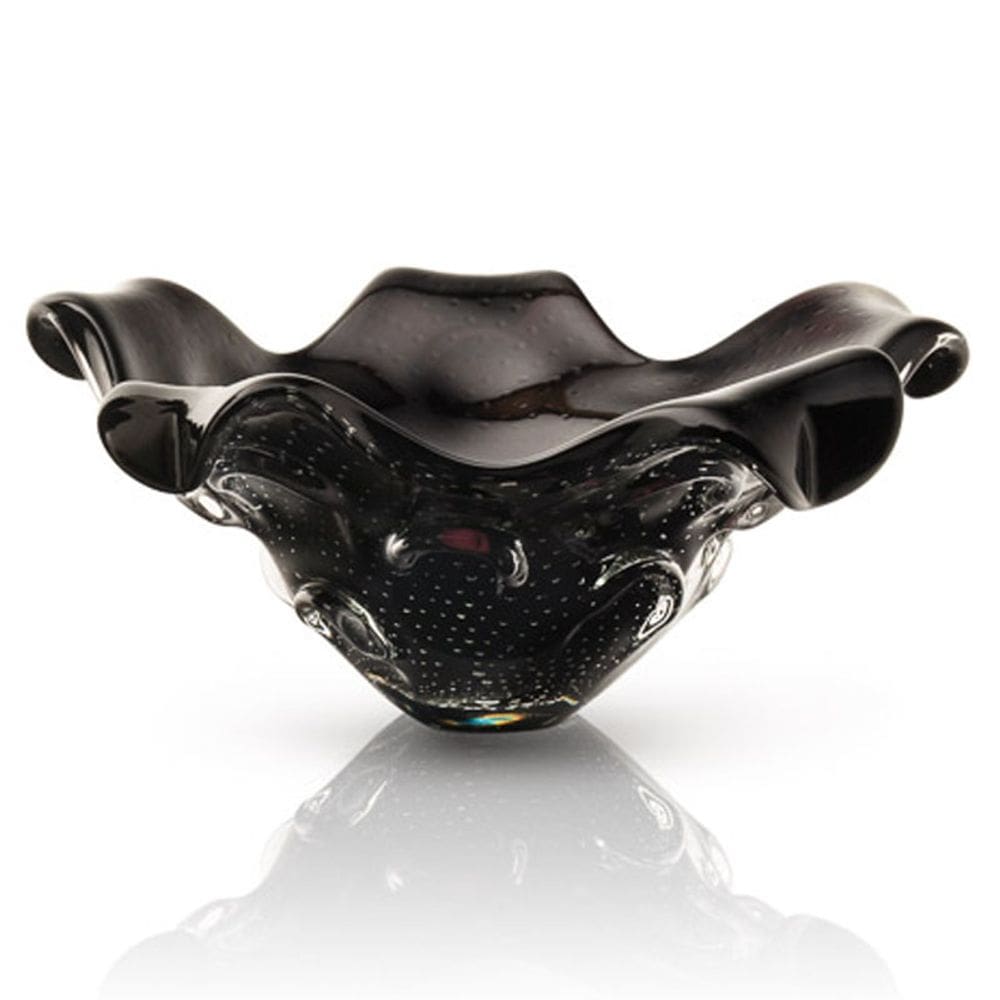 Centro De Mesa Em Cristal Murano Preto São Marcos