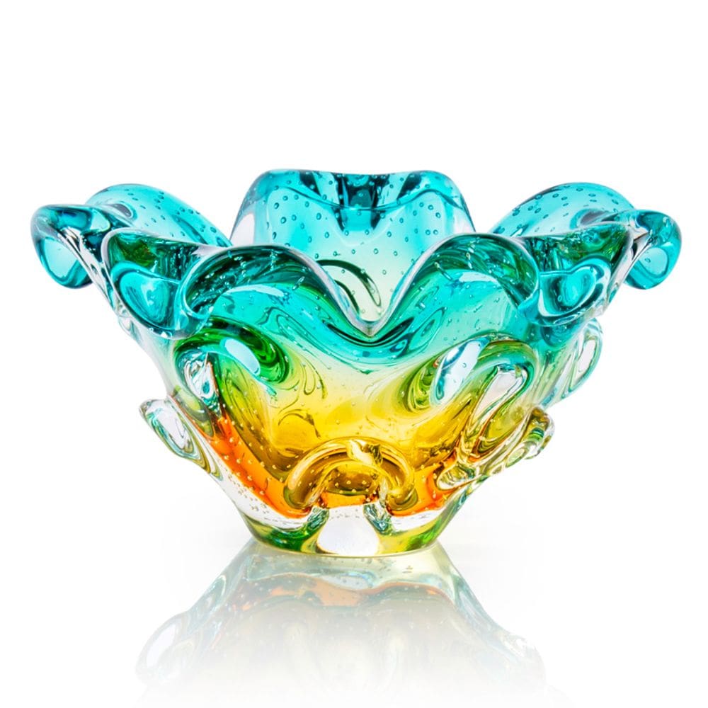 Centro De Mesa Em Cristal Murano Esmeralda São Marcos