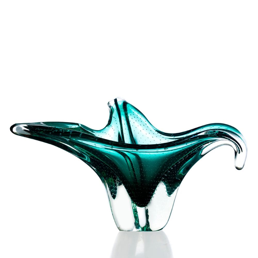 Centro De Mesa Em Cristal Murano Esmeralda  São Marcos