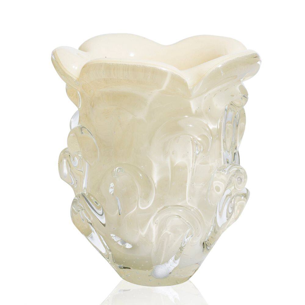 Vaso Em Cristal Murano Pérola  São Marcos