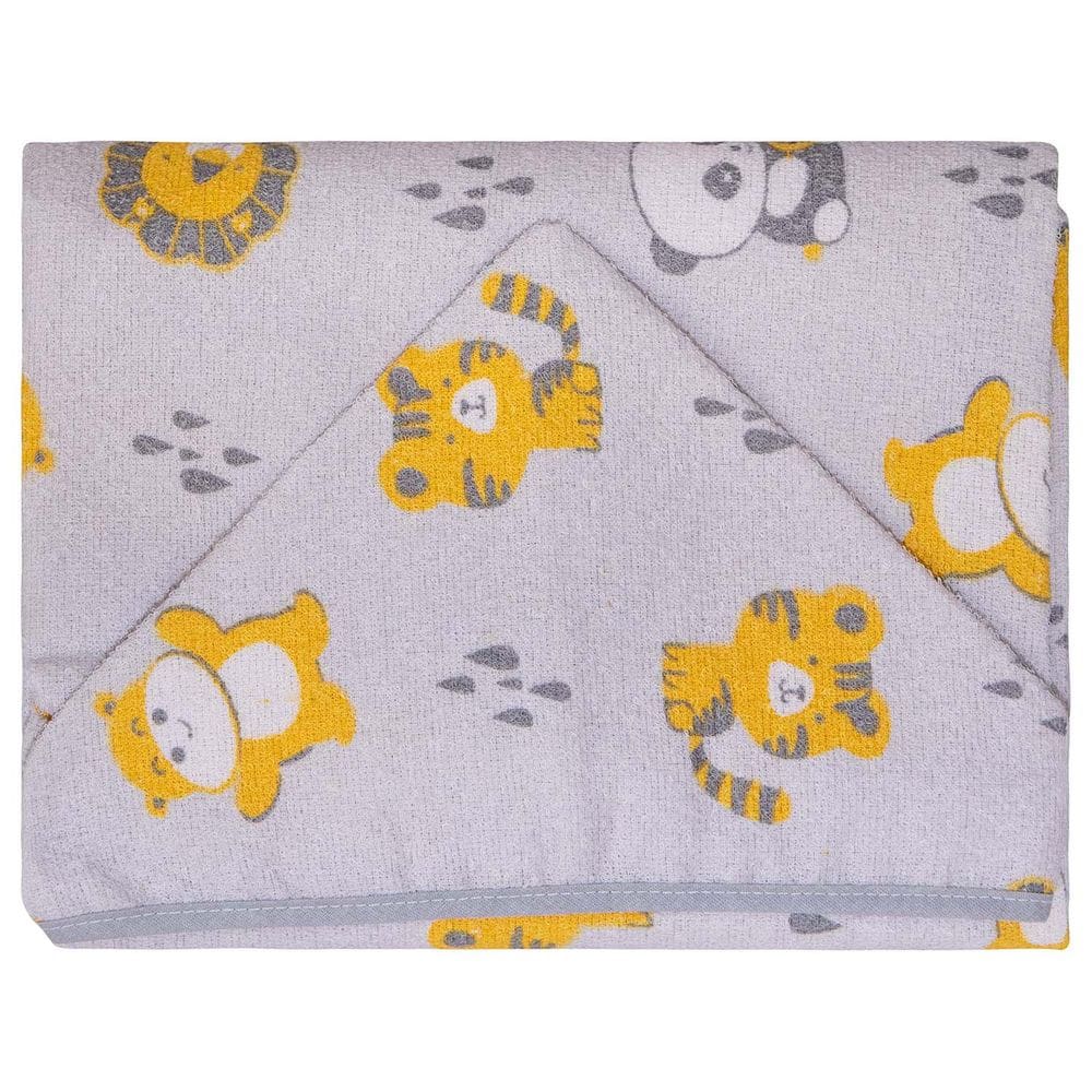 Toalha Estampada com Capuz com Forro 70 cm x 90 cm Bercinho