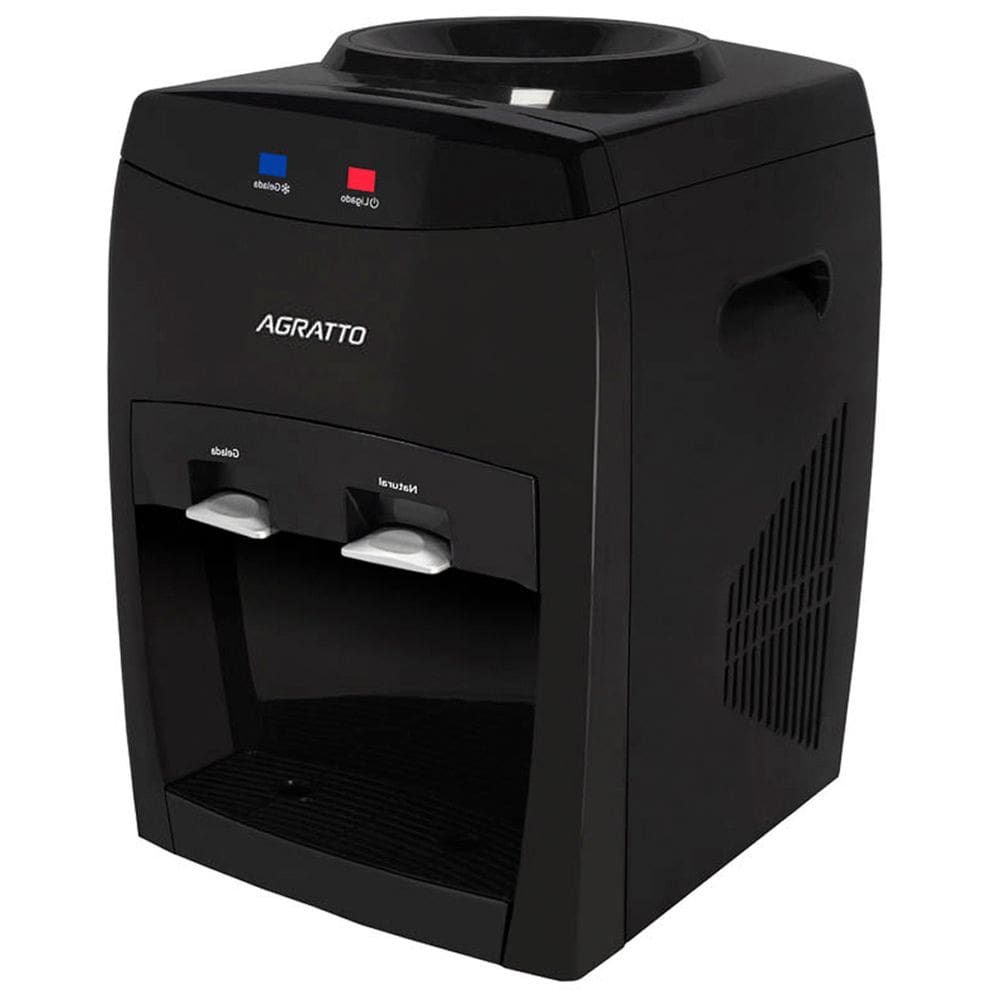 Bebedouro Refrigerado Eletrônico Bivolt Água Gelada Natural Garrafão Galão Preto Agratto