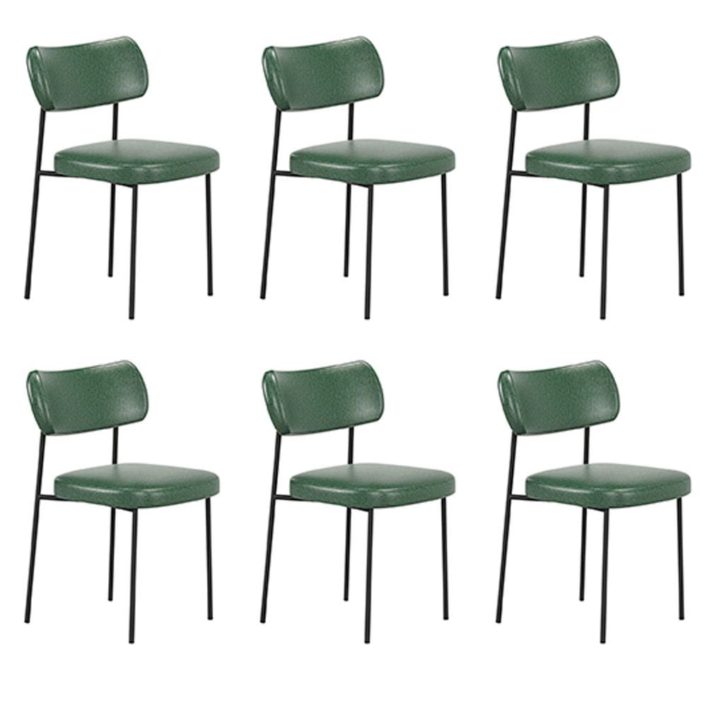 Kit 6 Cadeiras Camila Para Sala Jantar Gourmet em Aço-Couríssimo Verde-EdeCasaMoveis