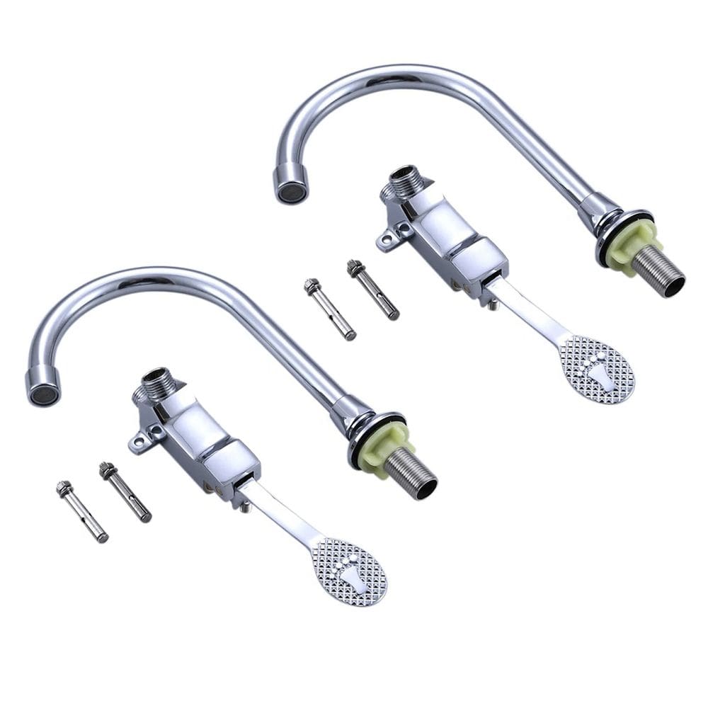 Torneira Valvula Com Pedal Kit 2 Uni Acionamento Sem Maos Banheiro Hospital Clinica Higienico
