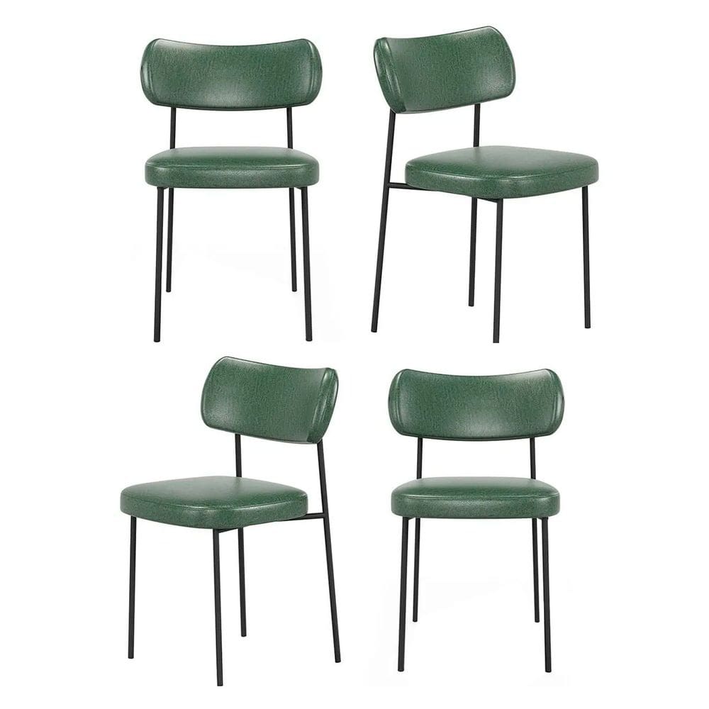 Kit 4 Cadeiras Camila Para Sala Jantar Gourmet em Aço-Couríssimo Verde EdeCasaMoveis