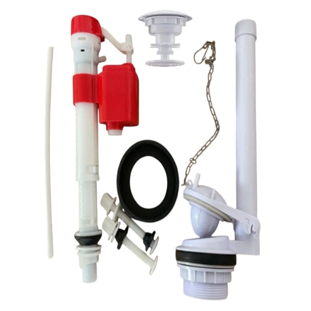 Kit Reparo Completo Caixa Acoplada Botao Acionamento Superio Descarga Vaso Sanitario Banheiro Drenagem Privada Lavabo