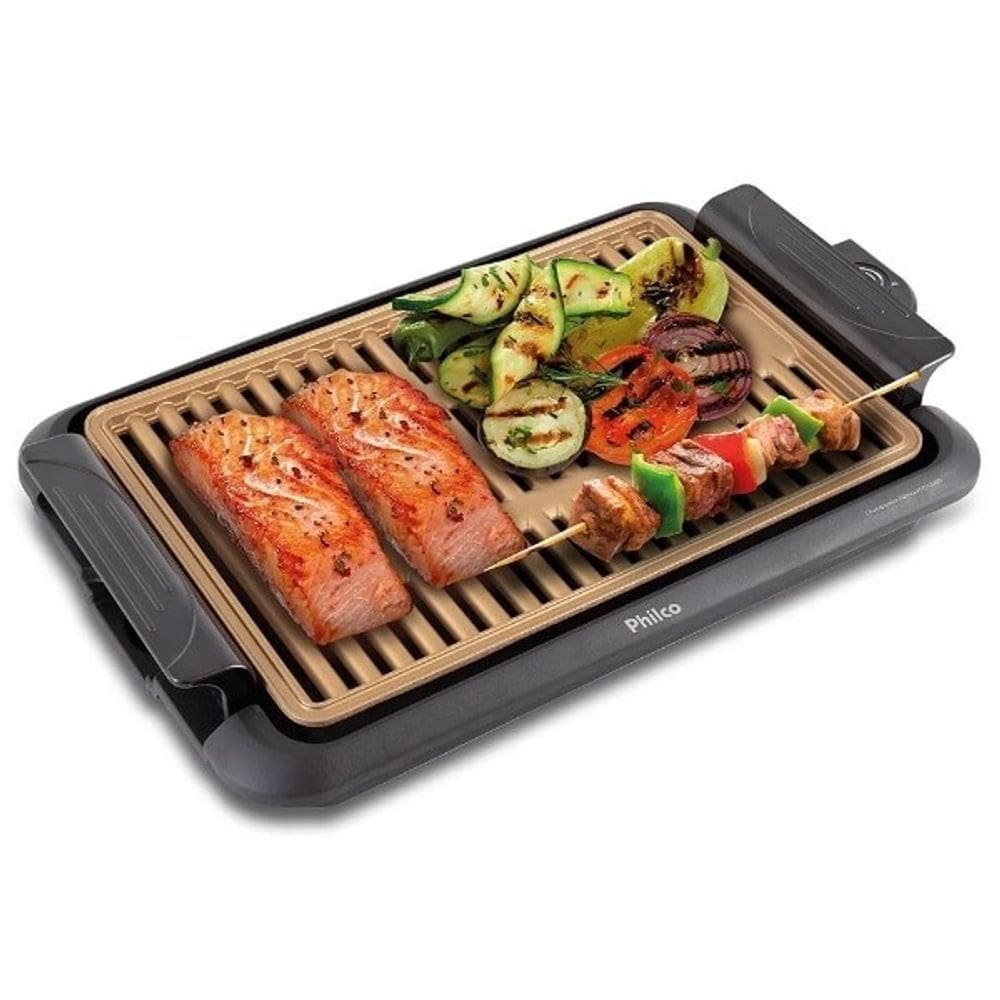 Churrasqueira Grill Eletrica Philco Antiaderente Preta 1200w 110V