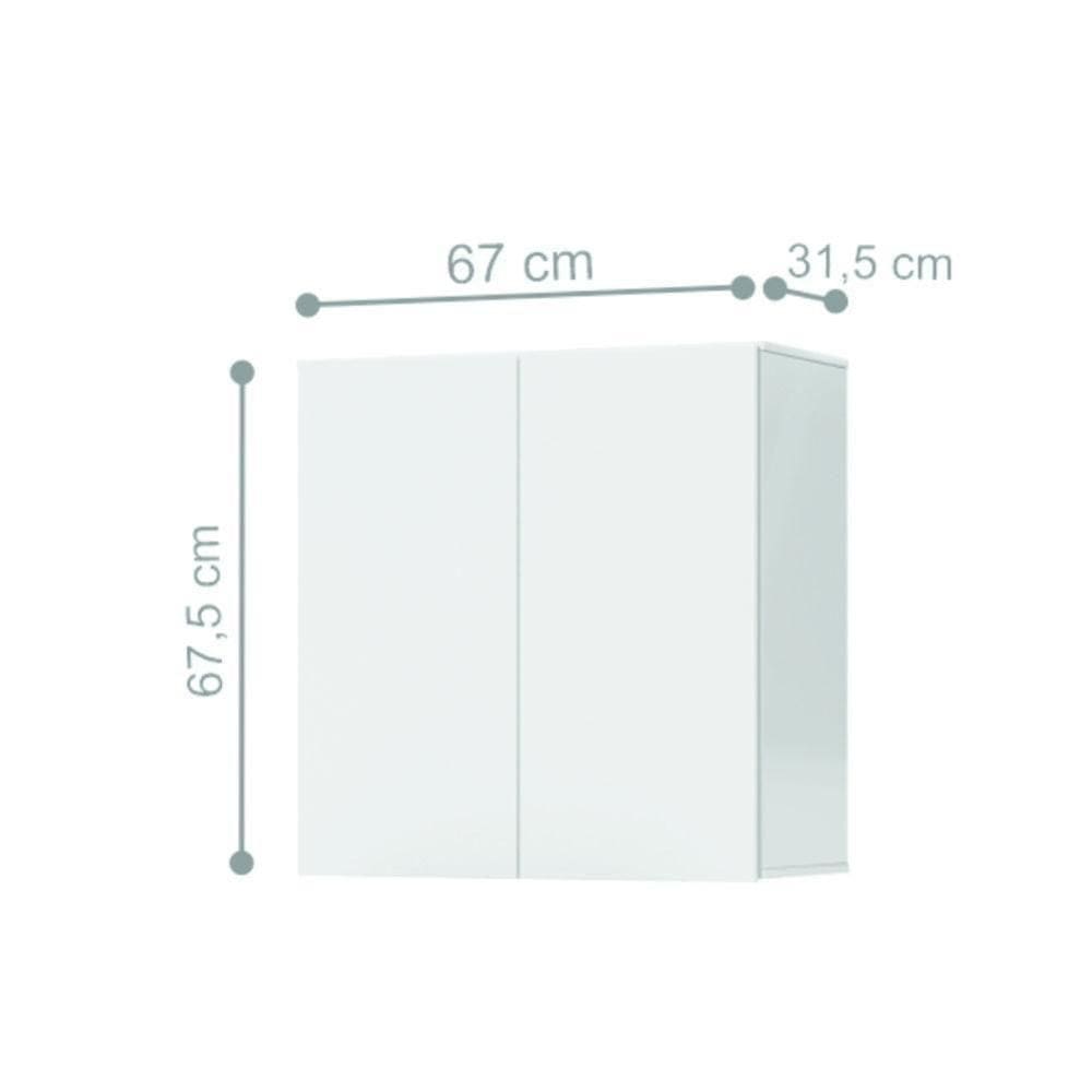 Armário Aéreo Aliex 02 Portas Branco