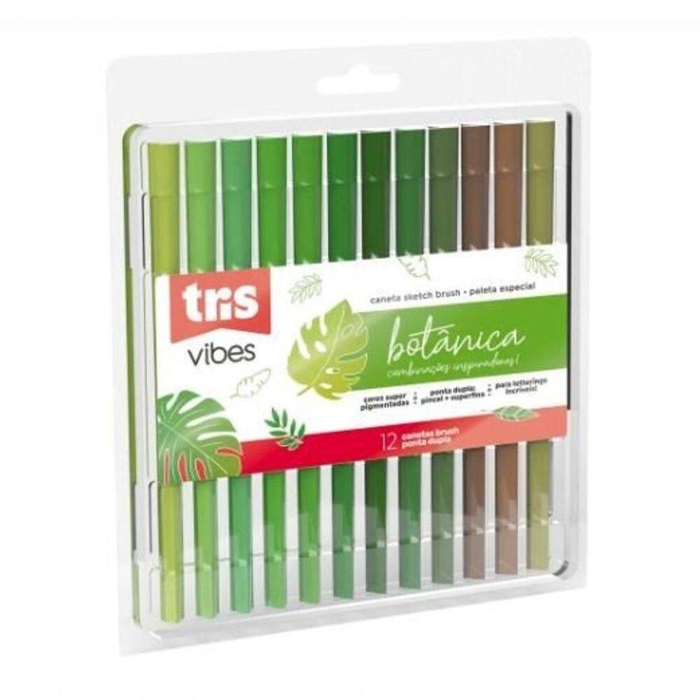 Caneta Brush Tris Botânica 12 Cores