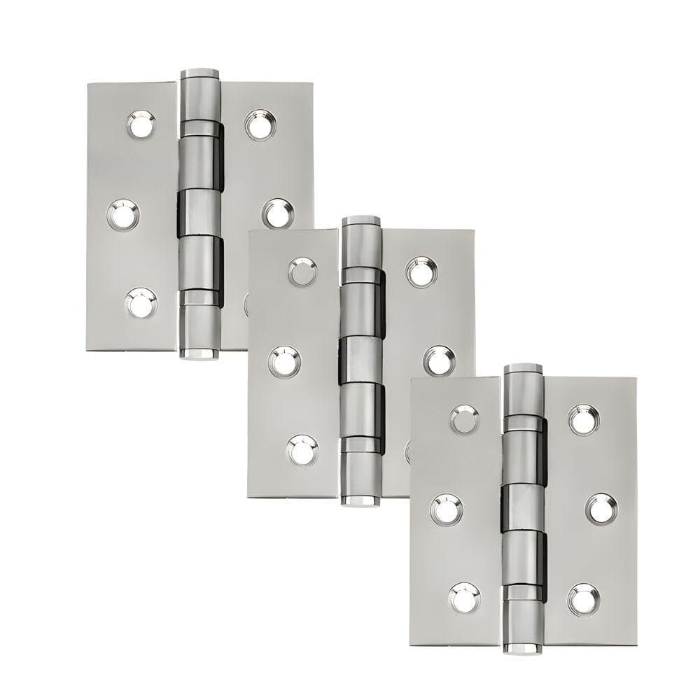 Dobradiça Para Porta Haga 3.1/2 Com Rolamento Embutir 60kg Inox 304 Com 3 Peças