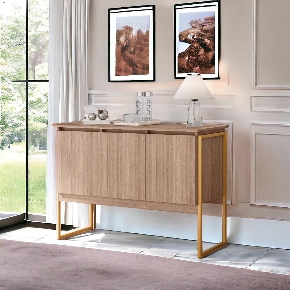 Buffet Elegante Com 3 Portas Turim Montana Dourado