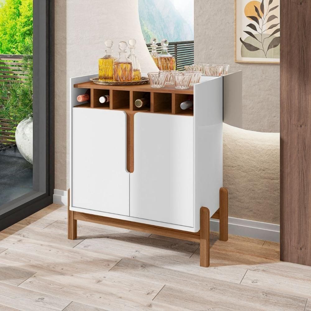 Adega Bar 2 Portas Macau Branco Cedro