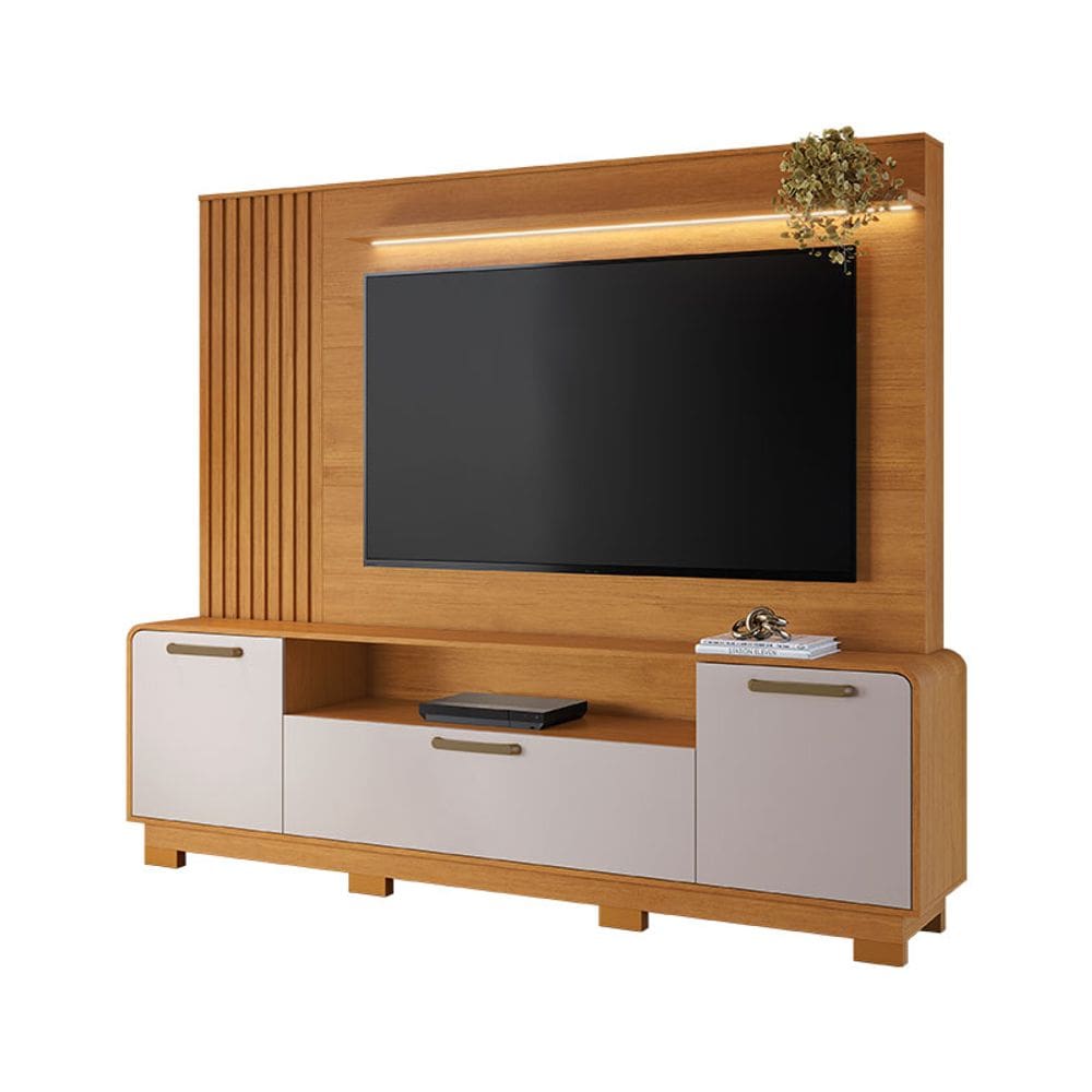Estante Home para TV até 65 Polegadas Apego JCM Móveis Cinamomo/Off
