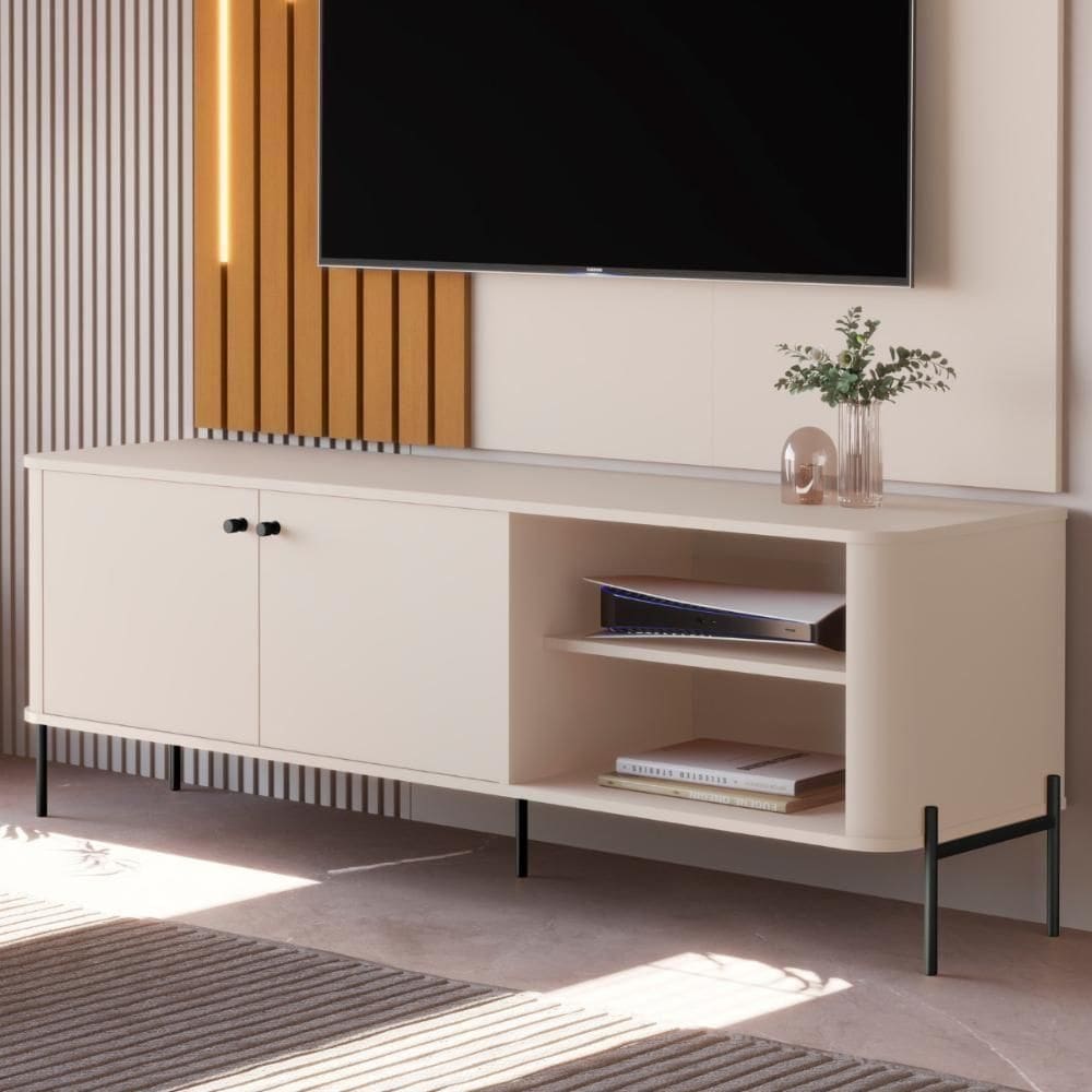 Rack Para 58 Polegadas Olaf Off White Preto