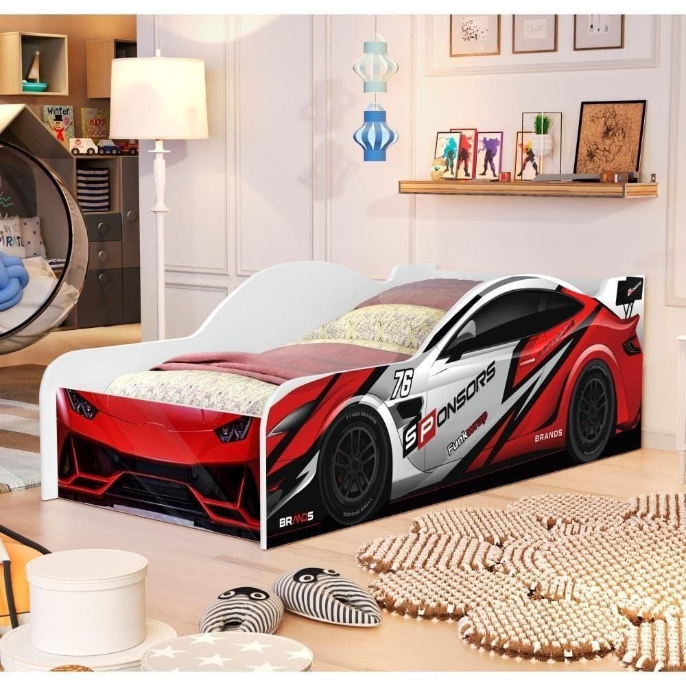 Cama Carro Infantil Esportivo Vermelho Full