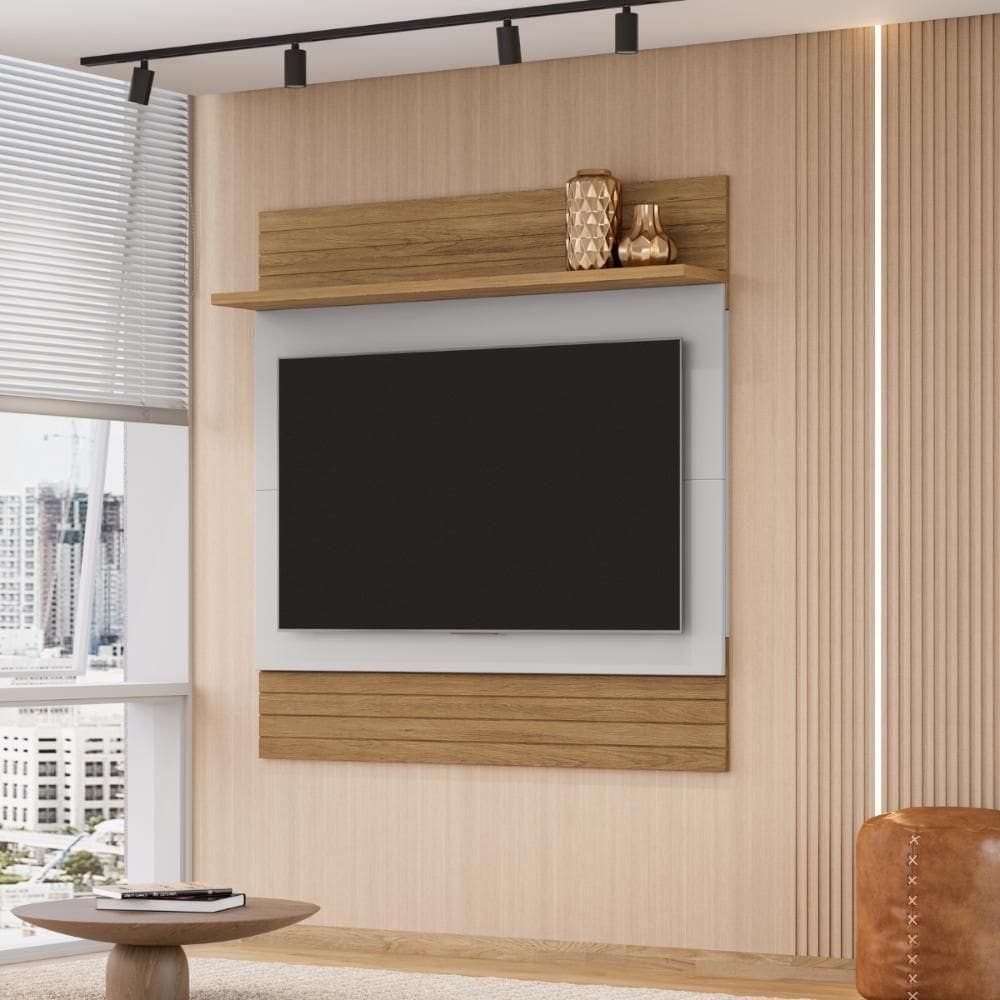 Conjunto Painel E Rack Açucena Cinamomo Off White