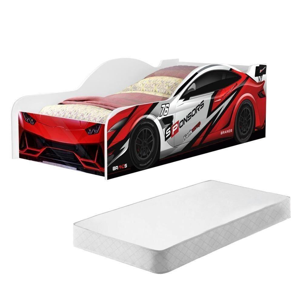 Cama Carro Infantil Vermelho Full Com Colchão