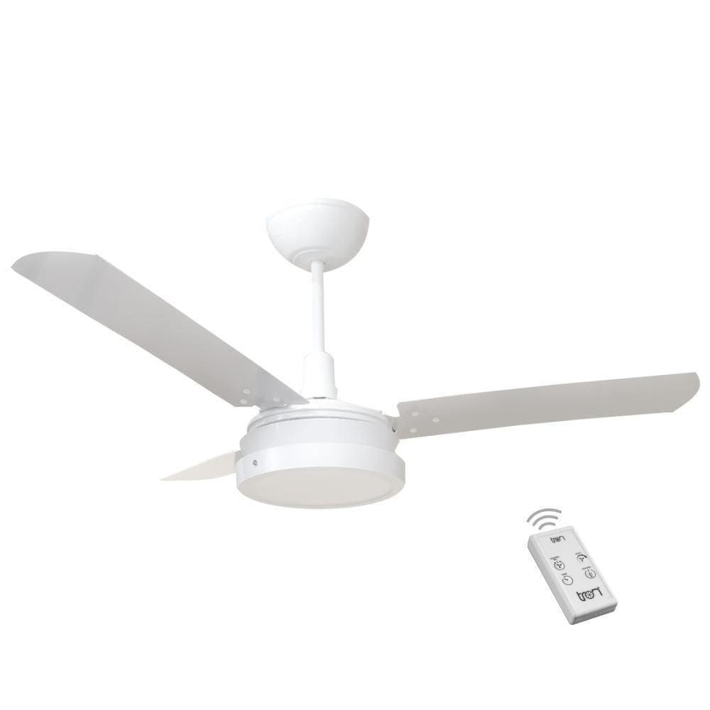Ventilador Led Breeze Branco 110v 3 Pás Brancas E Controle Remoto