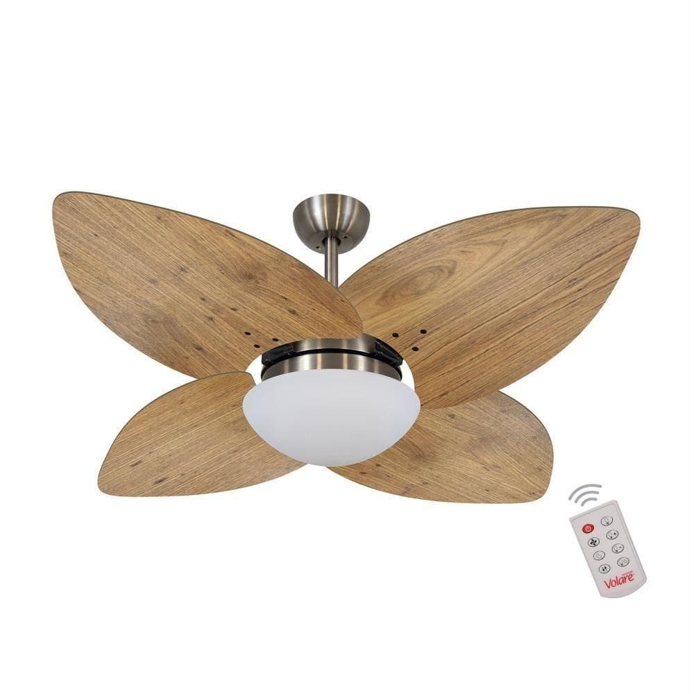Ventilador De Teto Dormamu Bronze 4 Pás Rádica Freijó 110V Com Controle