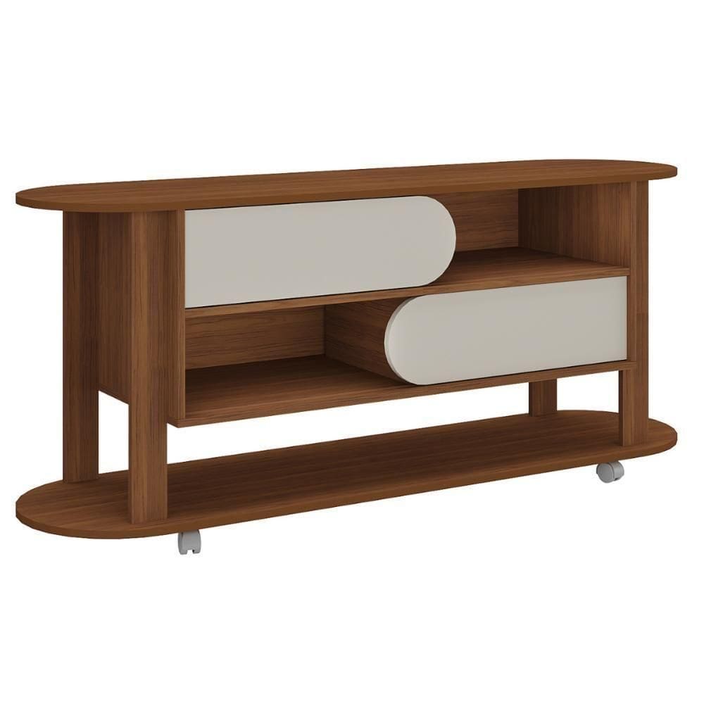 Rack Para Tvs De 65` 4 Rodízios Verê Cedro Off White