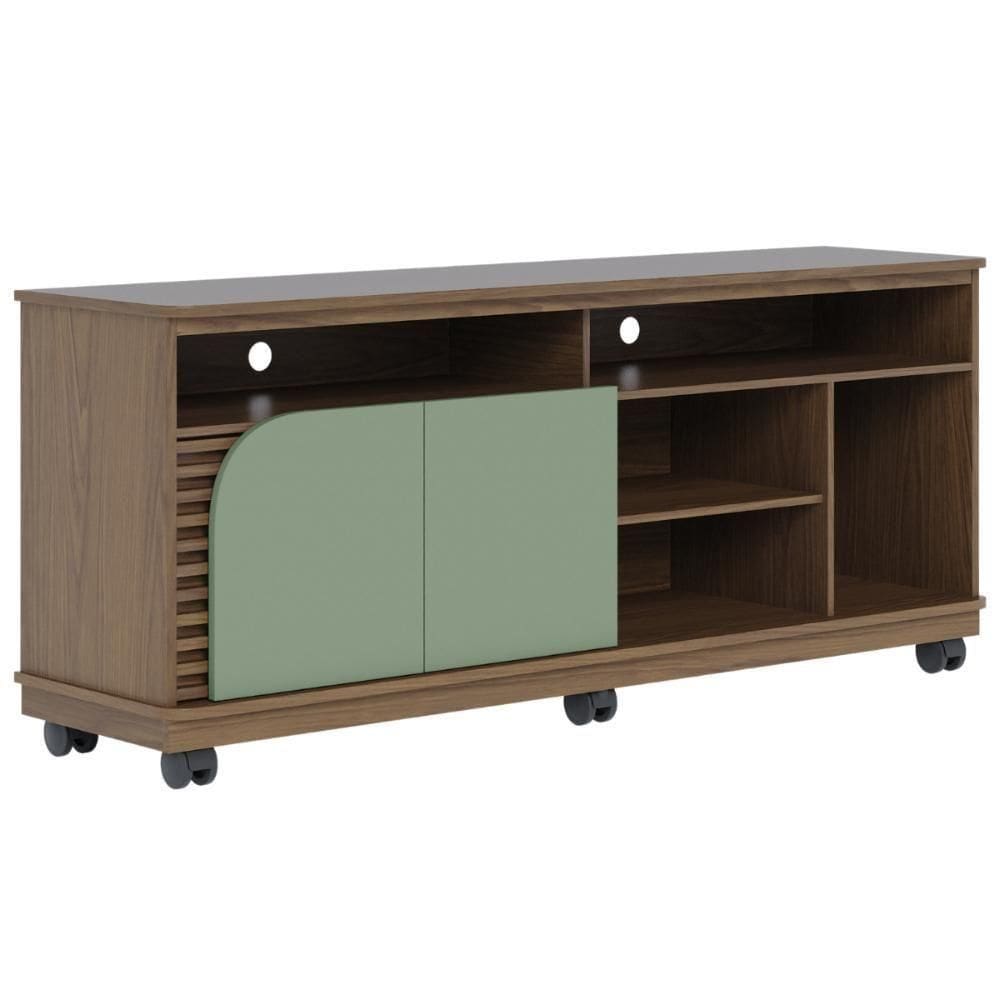 Rack Para Tvs 65 2 Portas Nápoles Amendoa Hortelã